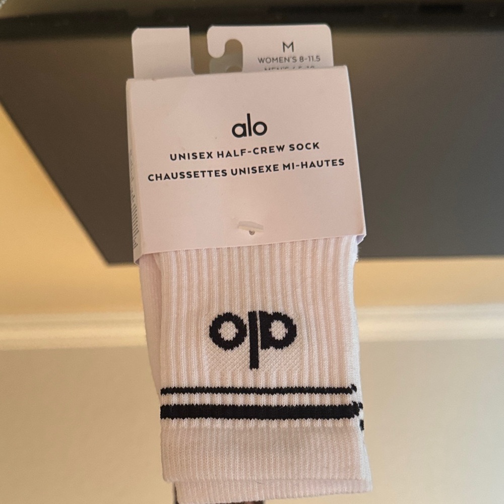 ALO Yoga White and Black Athletic Socks